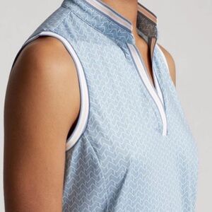 Ralph Lauren RLX size medium golf tank top athletic tennis blue white pattern